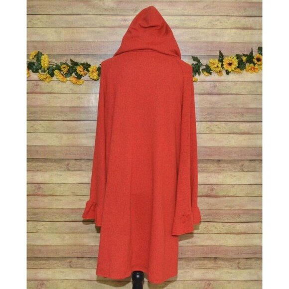 Southern Stitch Ladies Red Hooded Bell Sleeves Pullover Sweatshirt Dress Size XL - Picture 10 of 14